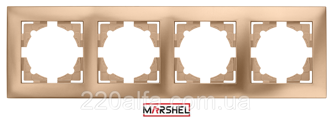 Рамка чотиримісна серія "IDEAL GOLD" ТМ"MARSHEL"