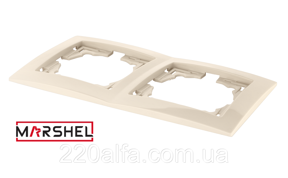 Рамка двомісна серія "ELEGANT BEIGE" ТМ"MARSHEL"