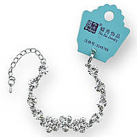 Жіночий браслет три квіточки з камінчиками