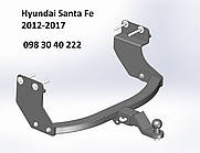 Фаркоп Hyundai Santa Fe 2012-2017 (+ електропакет), гак під квадрат