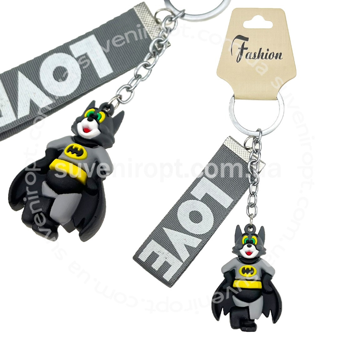 Брелок Том бетмен для ключів зі стрічкою LOVE, фото 1