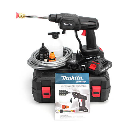 Акумуляторна ручна мийка Makita DHW050ZK (24V, 5 Ah, 26bar), АКБ мийка Макіта, фото 1