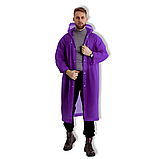 Дощовик з капюшоном оверсайз, що не промокає, дощовик водонепроникний з довгими рукавами Hechpro 1030 фіолетовий, фото 7