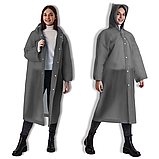 Плащ дощовик туристичний eva ева, вело дощовик для підлітка походу велосипедиста Hechpro 1030 сірий, фото 8