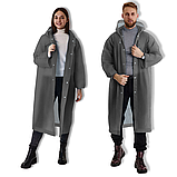 Плащ дощовик туристичний eva ева, вело дощовик для підлітка походу велосипедиста Hechpro 1030 сірий, фото 9