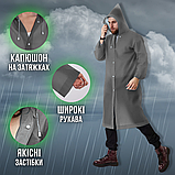 Класичний дощовик для подорожей легкий унісекс, дощовик для гір літній, велодощовик Hechpro 1030 сірий, фото 4