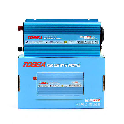 Перетворювач напруги чистий синус (інвертор) 12-220V 500W Tossa TAP500S, фото 1