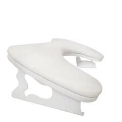 Підлокітник фігурний для манікюру на металевих ніжках, білий