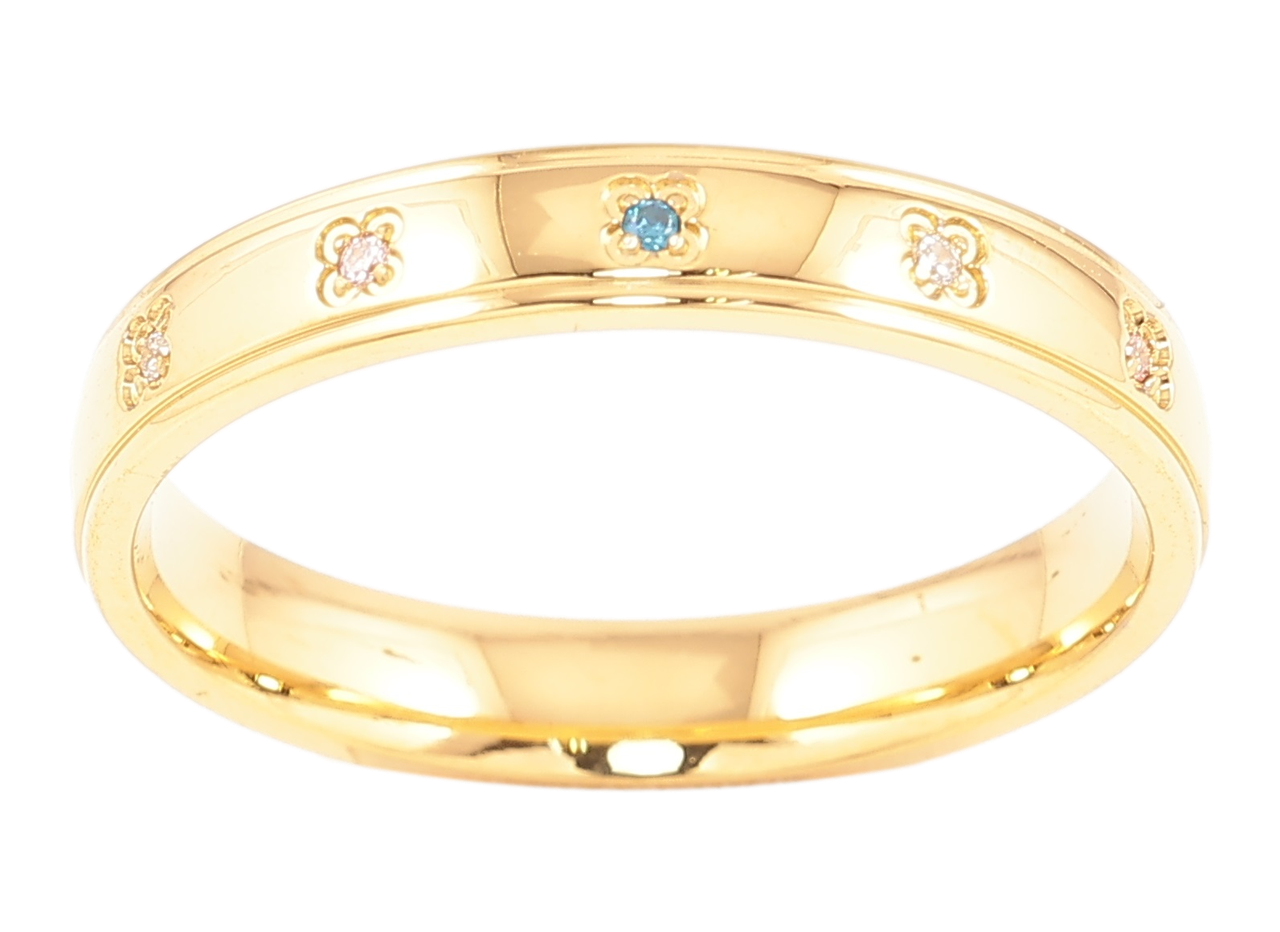 Каблучка Xuping Позолота 14K "Квітковий візерунок з кольоровим цирконієм, шир. 3.4мм» р. 18