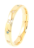 Каблучка Xuping Позолота 14K "Квітковий візерунок з кольоровим цирконієм, шир. 3.4мм» р. 18, фото 3