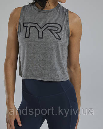 Жіноча майка TYR Women's ClimaDry Crop Tech Tank – Solid, Grey, S, GREY, фото 1