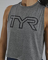 Жіноча майка TYR Women's ClimaDry Crop Tech Tank – Solid, Grey, S, GREY, фото 6