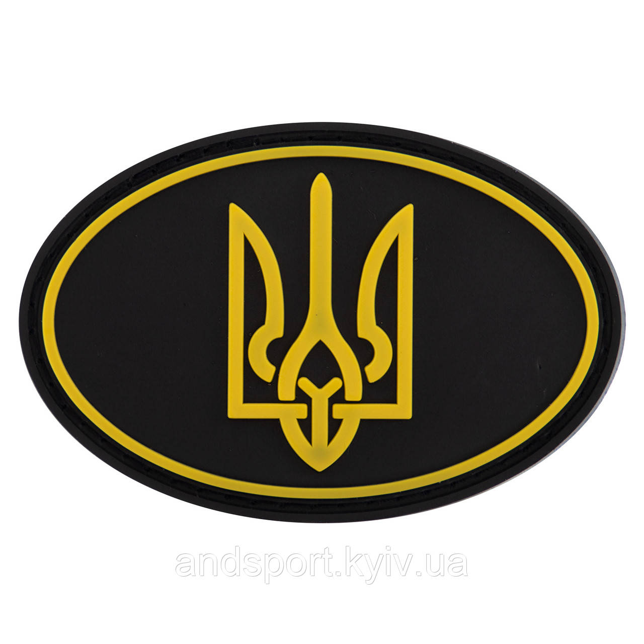 Шеврон патч на липучці 'Тризуб' TY-9915 чорний-жовтий Код TY-9915