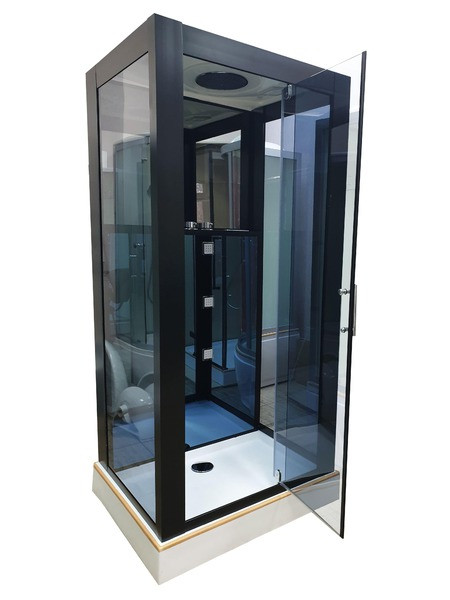 Душовий бокс Veronis BN 6 28 GR L 100х85х220 см на низькому піддоні з гідромасажем прозоре скло