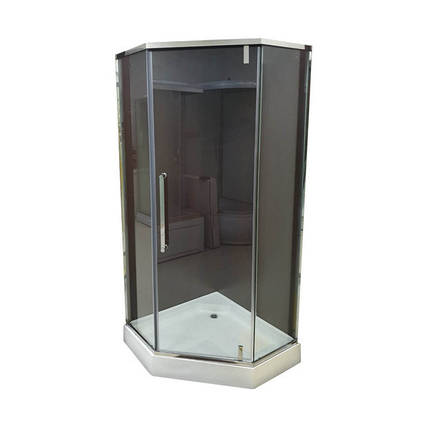 Душова кабіна VERONIS KN 16 00 90х90х190 см без піддону багатогранна хром прозоре скло розпашні двері, фото 1