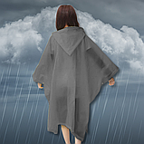 Якісний дощовик ева eva, дощовик туристичний щільний з капюшоном Hechpro 1060 сірий, фото 5