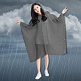 Якісний дощовик ева eva, дощовик туристичний щільний з капюшоном Hechpro 1060 сірий, фото 6