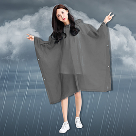 Дощовик водостійкий водонепроникний підлітковий, дощовик для жінок чоловіків суцільний Hechpro 1060 сірий
