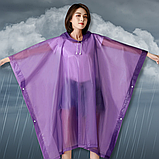 Дощовик водостійкий водонепроникний підлітковий, дощовик для жінок чоловіків суцільний Hechpro 1060 фіолетовий, фото 7