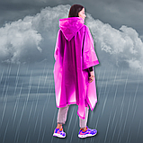 Жіночий чоловічий дощовик для дорослих непромокаючий, дощовик з довгими рукавами Hechpro 1060 рожевий, фото 6