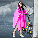 Жіночий чоловічий дощовик для дорослих непромокаючий, дощовик з довгими рукавами Hechpro 1060 рожевий, фото 8