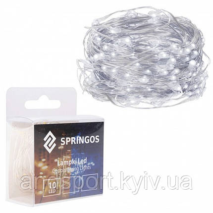 Гірлянда на батарейках Springos 0.9 м 10 LED CL0002 Cold White, фото 1