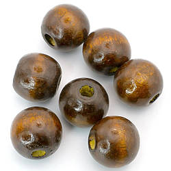 Дерев'яні намистини 18х16 мм Ø 4,5 мм 50 г (+-30 шт.) Коричневий