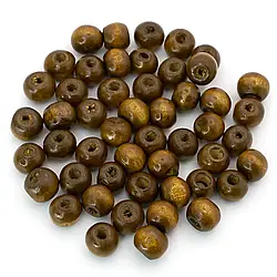 Дерев'яні намистини 12х11 мм Ø 3,5 мм 50 г (+-85 шт.) Коричневий