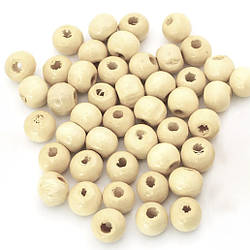 Дерев'яні намистини 14х13 мм Ø 4,2 мм 50 г (+-55 шт.) Айворі