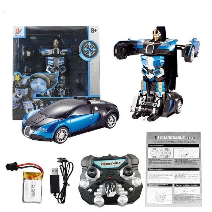 Трансформер машинка Bugatti Car Robot TT663 (БІЛЬША!) 30 СМ, фото 1