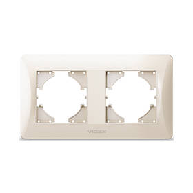 Рамка кремова на 2 місця горизонтальна VIDEX BINERA VF-BNFR2H-CR