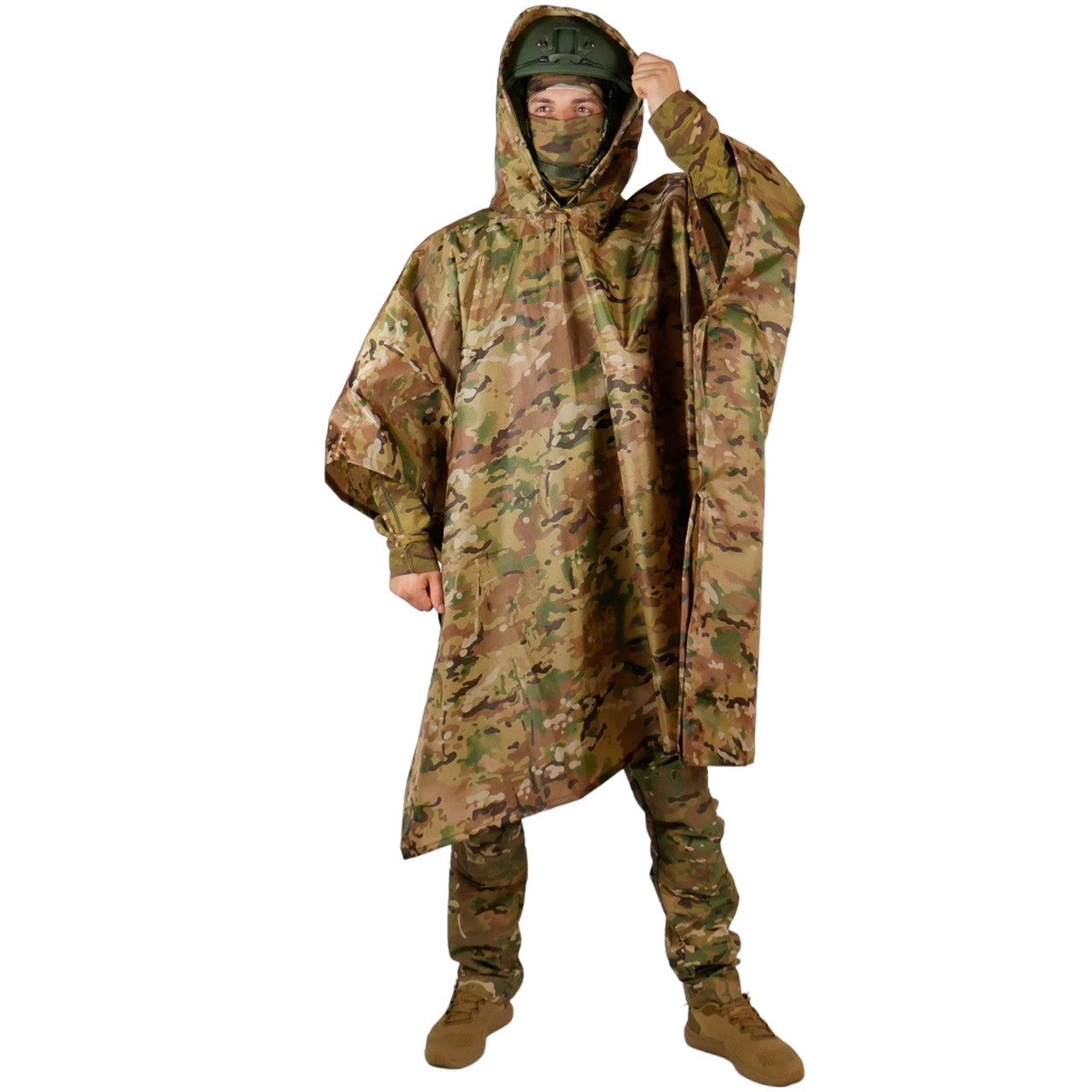 Водонепроникний Пончо-дощовик (2.20 х 1.40 м.) із Запаяними швами Kiborg Waterproof Multicam