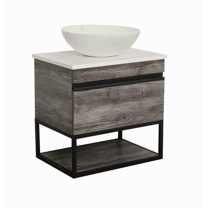 Тумба Лофт Айрон консольна дуб морас 75 см зі стільницею, фото 1