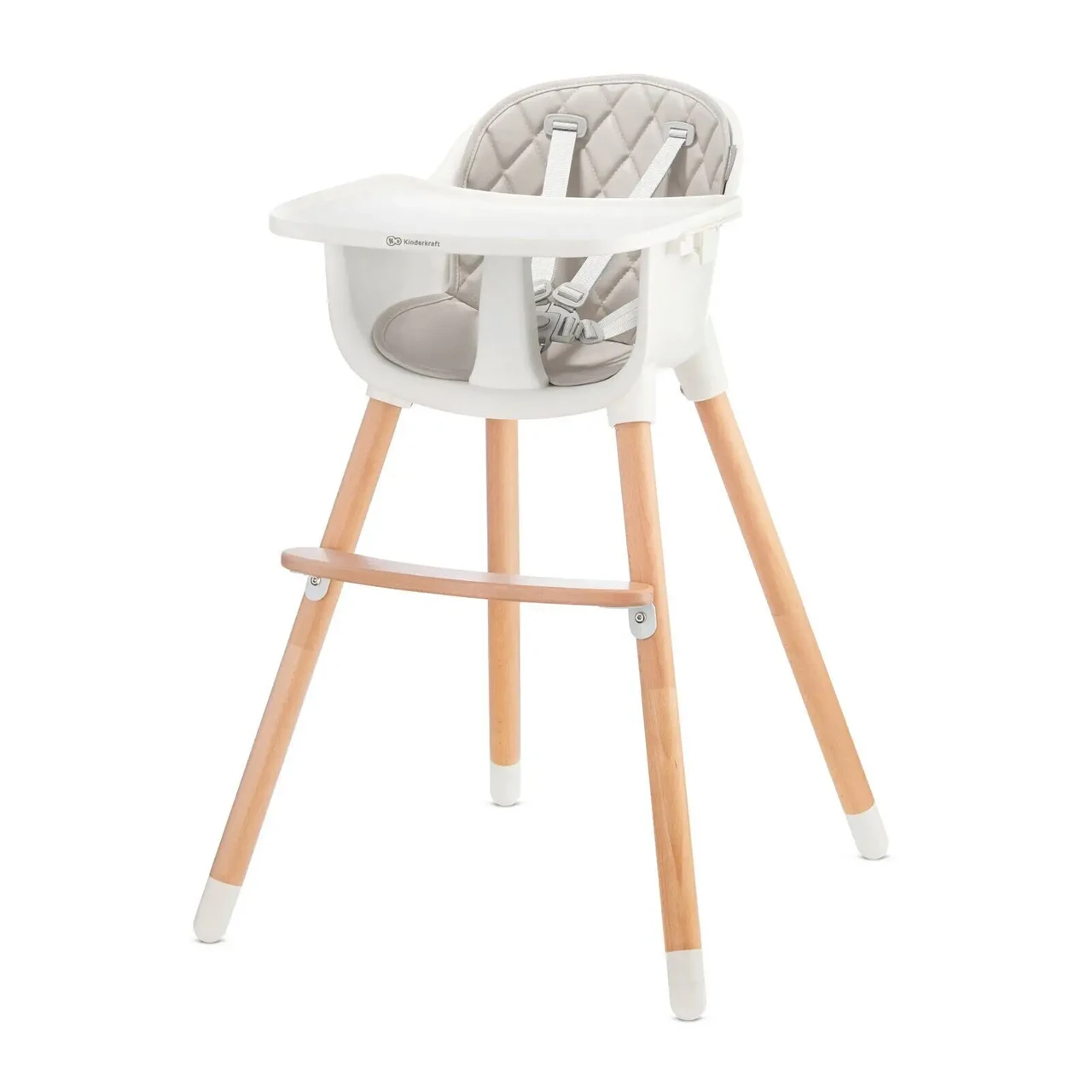 Стільчик для годування Kinderkraft Sienna Gray (від 6 до 36 місяців, дерев'яний, що росте) Сірий, фото 1