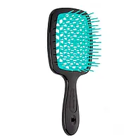 Щітка Janeke Superbrush With Soft Moulded Tips, чорна з бірюзовим (71SP226 TFF)