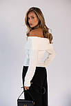 Жіночий в'язаний светр із закотом і відкритими плечима (р. 42-46) 4043371, фото 6