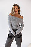 Жіночий в'язаний светр із закотом і відкритими плечима (р. 42-46) 4043371, фото 7