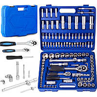 Набір інструментів 108 предметів у кейсі(1/4" і 1/2") / Набір ручного автоінструменту/ Набір ключів для машини