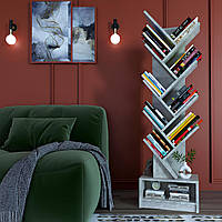 Полиця-ялинка на 9 полиць, стелаж для книг, етажерка, полиця-дерево, стелаж, полиця для книг, книжкова полиця (37,8х148,5х25,3 см)