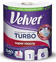 Рушники паперові Velvet Turbo 3 шари 300 відривів 5901478002730