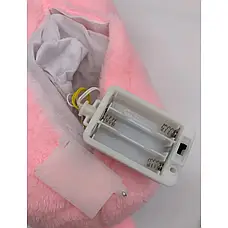 Дитяча м'яка інтерактивна іграшка "Видра" дихаюча, нічник музичний для сну з підсвіткою, рожевий, фото 4