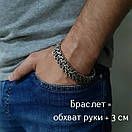 Широкий браслет срібний чоловічий фараон (тризуб, імператор). Масивний браслет 50 гр, замок коробка 24 см, фото 2