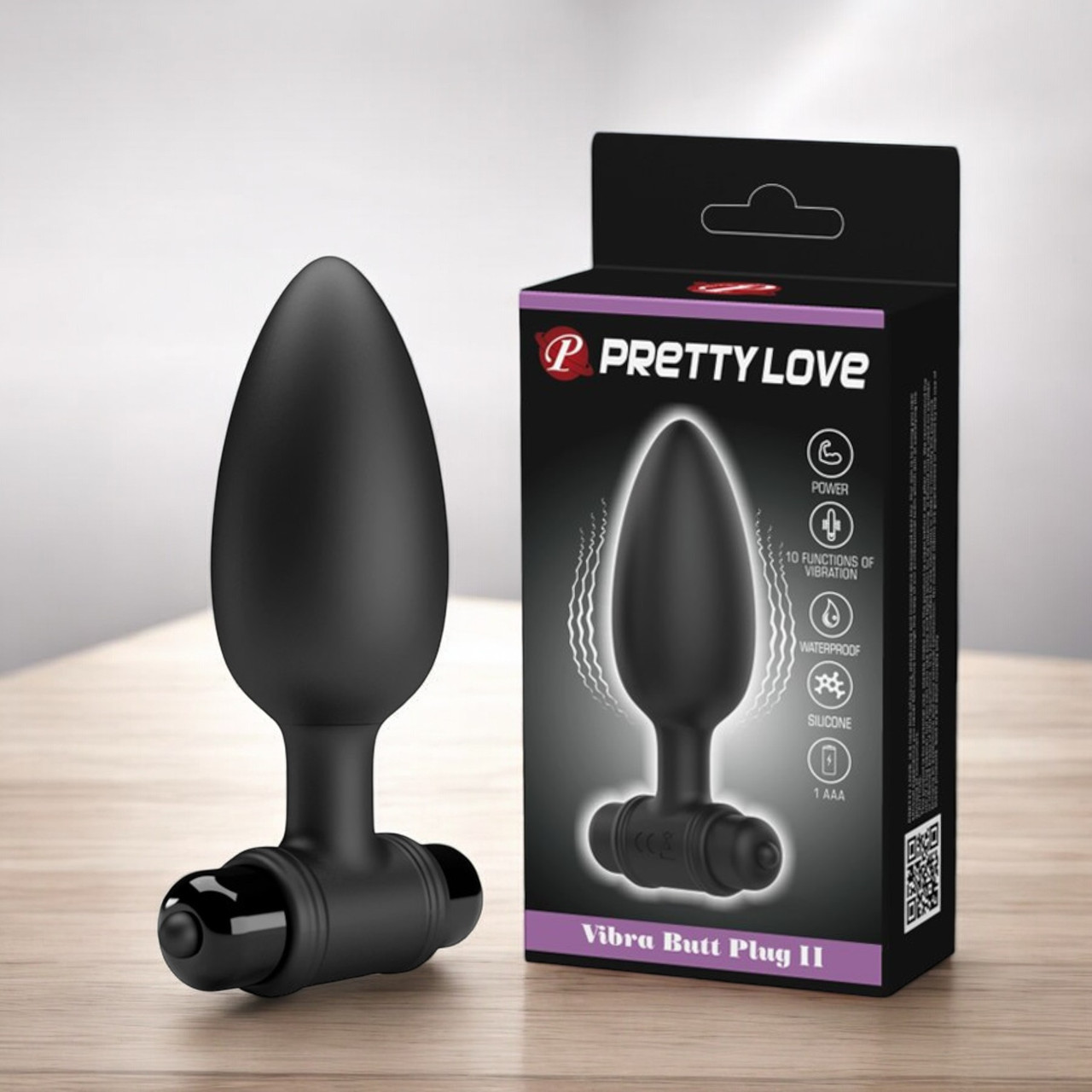 Анальна пробка з вібрацією чорна Pretty Love "Vibra Butt Plug II" LyBaile