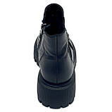 Черевики чорні жіночі шкіряні на шерсті із цепочкою Liliya Z345k27 розмір 36, фото 6