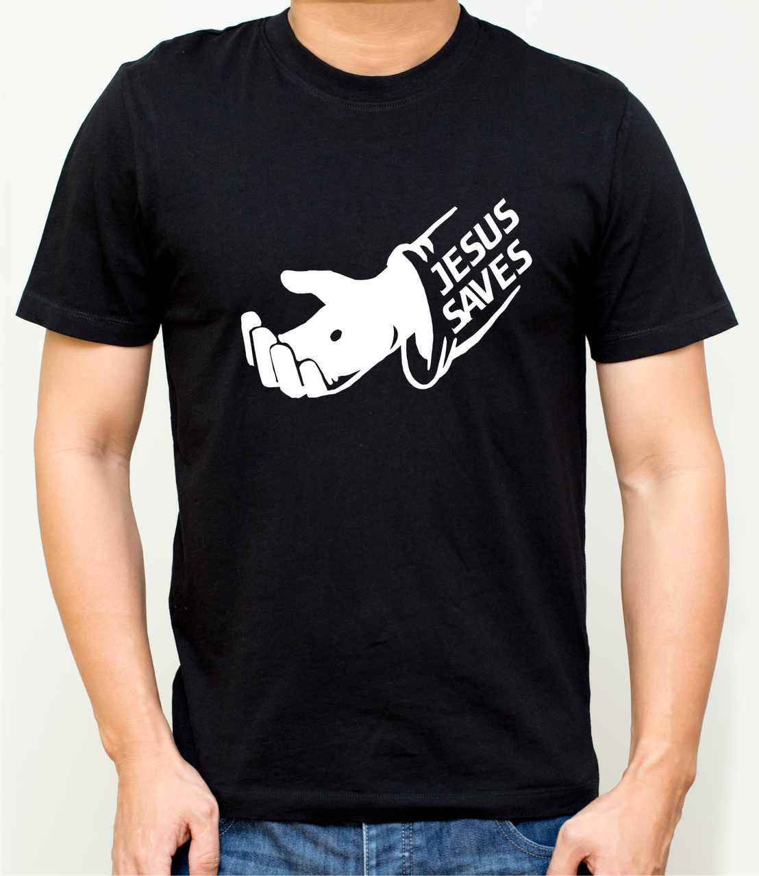 Футболки з православною символікою Jesus saves (Ісус рятує), релігійні бавовняні розмір S, фото 1