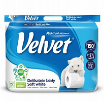 Туалетний папір Velvet Делікатний 3 шари 150 відриву 12 рулонів 5901478999092