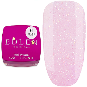Полігель EDLEN Professional Poly gel №6, 30 мл рожевий із рожевим шиммером