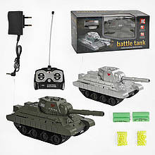 Танк на пульті керування з кульками 3886 A, 2 кольори, 25 см, стріляє кульками, звукові ефекти, акум, 27MHz