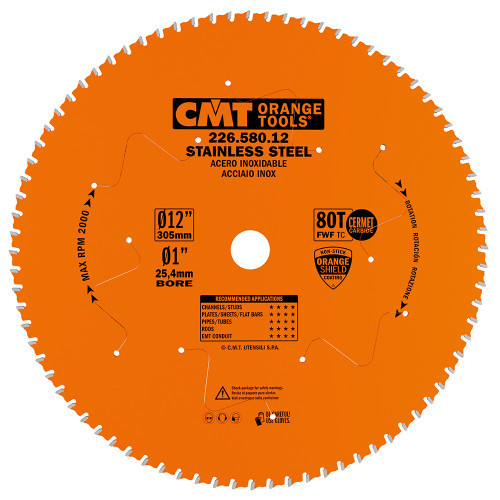 CMT 226.580.12 Пила D=305 F=25,4 Z=80 K=2,2/1,8 FWF CERMET для нержавіючої сталі