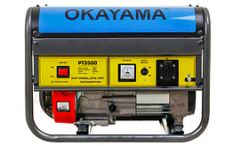 Бензиновий однофазний генератор 3,2/3.5кВт 15л OKAYAMA PT-3500 100% мідна обмотка ручний стартер